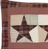 VHC Brands Abilene Star Standard Sham - 21x27 Country Patchwork Design in Burgundy