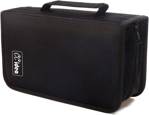 CCidea CD Case DVD Storage Holder, 128 Capacity Organizer, Portable Plastic Protective Carrying Binder for Home Travel