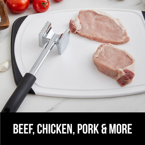 Gorilla Grip Heavy Duty Meat Tenderizer, Dual-Sided Kitchen Mallet for Tenderizing Beef and Poultry, Comfortable Handle