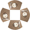 SHACOS Round Table Placemats Set of 4 - Wedge Shape Woven Vinyl Place Mats, Heat Resistant, Tan