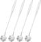 uxcell 4Pcs Stainless Steel Flower Spoon, 7 Inch Long Handle Teaspoon for Ice Cream, Coffee, Cocktail Mixing, Silver