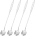 uxcell 4Pcs Stainless Steel Flower Spoon, 7 Inch Long Handle Teaspoon for Ice Cream, Coffee, Cocktail Mixing, Silver
