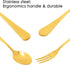 Set of 16 Gold Demitasse Espresso Spoon (4 inch) and Stainless Steel Forks (4.8 inch), DaKuan Gold Mini Coffee Spoons & Cake Forks for Dessert, Tea, Appetizer by DaKuan