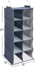 Closet 10 Household Essentials Hanging Cotton Blend and Plastic Shoe Organizer with Storage Compartments, Denim