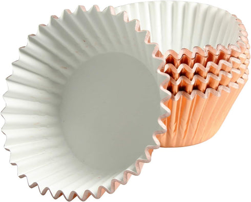 Rose Gold Foil Muffin Cupcake Liners - Standard Baking Cups, Pack of 100