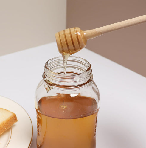 6.3Inch Wooden Honey Dipper Sticks: Long Handle Coffee Stirring Spoons - Honey Comb Sticks - Honey Wand for Honey Jar
