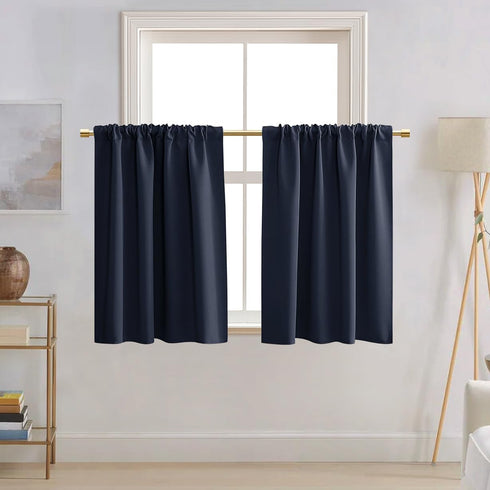 PANELSBURG Bunk Bed Curtains for Bottom, Navy Blue Blackout Short Kids Curtains, 36 Inch Length