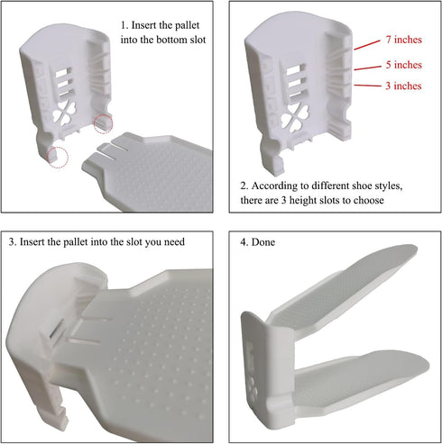 Generic Closet 10 Pack) Shoe Stackers Space Saver, Adjustable Double Layer Stack, Holder for Organization (White