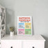 PHAMTE Happiness Chemicals Positive Mental Health Wall Art, Happy Chemicals Wellbeing Print Framed Canvas Painting