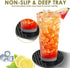 6 Pack Set Silicone Coasters with Holder, Drink Coasters for Hot & Cold at Bar, Desk, Tabletop-Protection, Round Cup