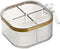 NAN Wind 4 Compartments Seasoning Box with Lid, Clear Storage Container, Kitchen Condiment Jars, Plastic Seasoning Box