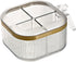 NAN Wind 4 Compartments Seasoning Box with Lid, Clear Storage Container, Kitchen Condiment Jars, Plastic Seasoning Box