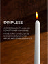 CANDWAX Set of 4 White Taper Candles 8 inch Dripless - Ideal Smokeless Unscented Dinner Candles - Long Burning Hand