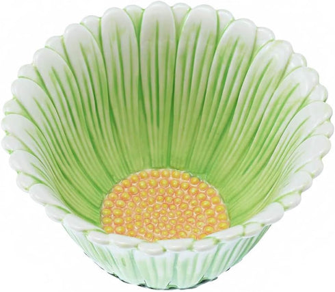 Green Daisy Ceramic Bowls - Rice, Salad, Soup, Dessert, Cream Soup Bowls