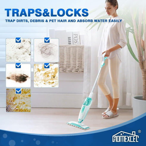 HOMEXCEL Steam Mop Replacement Pads for Shark Steam Mop S1000/S1000A/S1000C/S1000WM, 4 Pack Reusable Microfiber