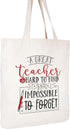 CARAKNOTS Teacher Gifts - Cotton Canvas Tote Bag for Teacher Appreciation, Valentines Day, Graduation, with Pocket