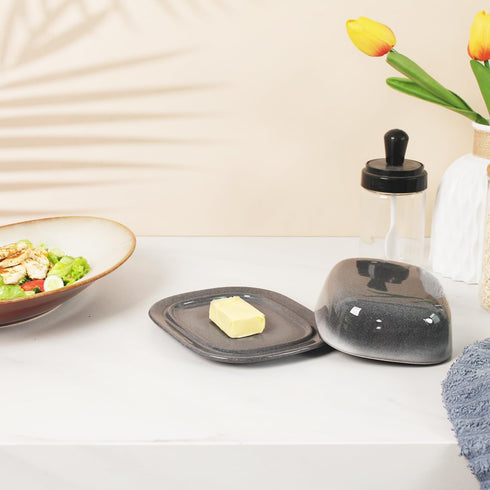 jinsongdafa Countertop, 6.4 Inch Butter Dish With lid for Porcelain Butter Holder with Lid, Butter Container Perfect