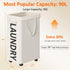 Optish 90L Laundry Basket with Wheels, Rolling Laundry Hamper with Wheels, Large Clothes Hamper on Wheel with Removable