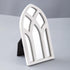Rustic Arched Wooden Small Mirror for Desk, 6 X 11 Inch, Distressed White Farmhouse Window Mirror for Tables, Shelf,