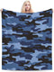 Perinsto Camouflage Blue Throw Blanket Ultra Soft Warm All Season Military Camo Decorative