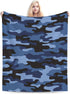 Perinsto Camouflage Blue Throw Blanket Ultra Soft Warm All Season Military Camo Decorative