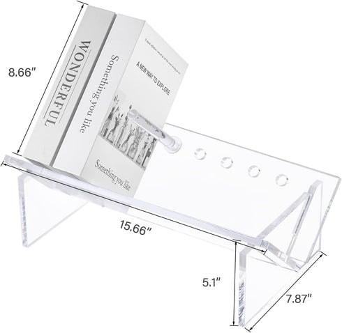 Sumerflos Acrylic Desktop Bookcase, Clear Modern Storage Organizer for Office Home, Bookshelves for CD/Magazine/Book