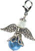 An Angel For The Bride, Something Blue and Silver Tone Zinc Metal Bouquet Charm, 1 x 1