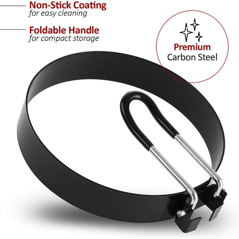 Egg Rings, 4 Pack Stainless Steel Cooking Rings for Eggs and Pancakes