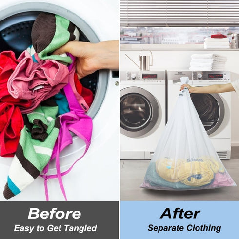 Vivifying 2 Pack Extra Large Mesh Laundry Bags with Zipper for Washing Machine, Coats, Stuffed Toys, Blanket, Delicates