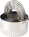 Stainless Steel Biscuit Cutters Set for Baking, 5 Pieces Fluted Round Cookie Cutters with Handle