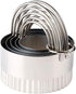Stainless Steel Biscuit Cutters Set for Baking, 5 Pieces Fluted Round Cookie Cutters with Handle