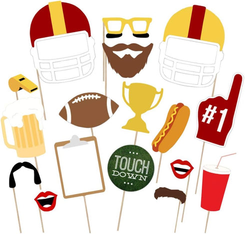 Football Photo Booth Props Kits, 17 Count Party Favor for Football Party Theme Supplies & Decorations
