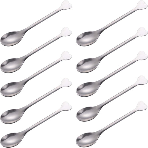 Mini Dessert Spoons Set of 10, 4.5-Inch Stainless Steel Demitasse Spoons for Dessert, Tea, Appetizer