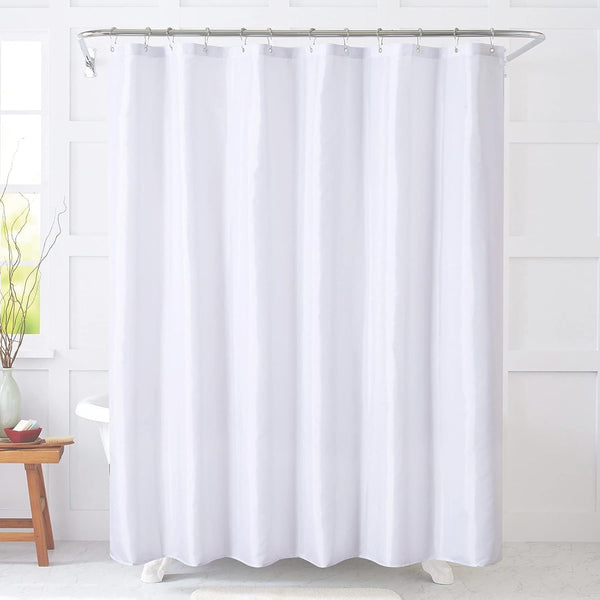 YOSTEV Waterproof Polyester Bathroom Shower Curtain Liner, 54 x 78 Inches, White, with Grommets and Magnets