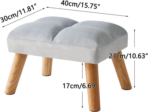15.74" D11.81" W10.62" UHBD032H YMYNY Footstool, Small Ottoman Stool Chair with Wooden Legs, Modern Padded Sofa Seat