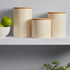 Home Basics Small Cubix Design Kitchen Canister (White/Gold), Modern Canister Sets for Storing Dry Food, Snacks