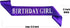 Birthday Girl Sash - Purple Satin Silver Iridescence Glitter Foil Sash for Women's Birthday Party Decorations