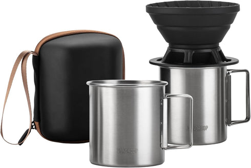 Portable Pour Over Coffee Maker Set, Collapsible Silicone Dripper, Perfect for Travel, Camping, Outdoors