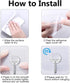 Adhesive Wall Hooks for Hanging - Heavy Duty Waterproof Transparent Hook, 8 Pack