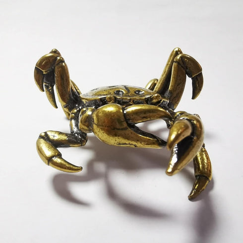 LYFJXX Brass Crab Figurine,Animals Brass Decor Ornaments Home Tea Table Feastival Decorations, Decorative Ornaments
