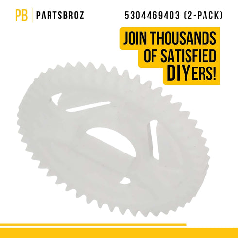 PartsBroz 5304469403 Drive Gear (2-Pack) - Compatible with Frigidaire Kenmore Ice Maker Refrigerator Freezer