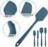 Silicone Spatula Set, 5-Piece Heat Resistant Food Scraper, Perfect for Cooking & Baking (Gray-blue)