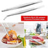 Stainless Steel Kitchen Tweezers, 8 Inch Long Heavy Duty Food Tongs with Precision Serrated Tips for Cooking