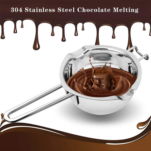 1000ML Double Boiler Pot Set, Stainless Steel Melting Pot for Chocolate, Candle and Candy Making (34oz)