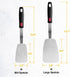 Stainless Steel Flexible Spatula Solid Turner, XiaoZu Thin Metal Spatula for Cast Iron Skillet, Thin Blade and Heat Resistant Silicone Handle, Great for Egg, Cookie, Meat, Crep, Medium + Large by XiaoZu