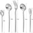 Matte Serving Silverware Set, 5-Piece Round Shared Utensils Set of Stainless Steel, Hostess Flatware Serving Set, Satin Finish, Dishwasher Safe by VANVRO