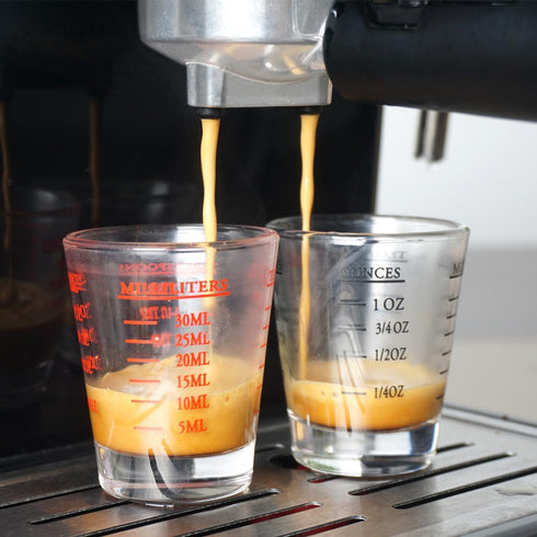 Shot Glasses Measuring Cup | Heavy Glass Wine Glass, 26-Incremental Measurement (2 pack-black 30ml)