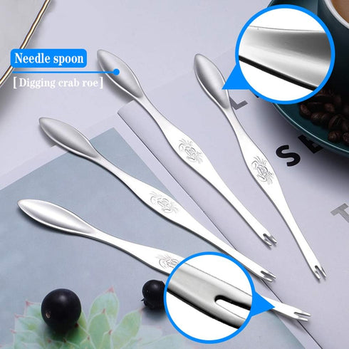 Set Crab Leg Crackers - Crab Crackers and Tools with Stainless Steel Seafood Utensils Crackers & Forks Cracker