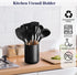 Matte Black Ceramic Utensil Holder for Countertop, Easy to Clean Cooking Utensil Crock, 4.4*6.3 Inch
