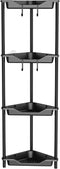 Orimade Rustproof 4 Tier Floor Standing Corner Shower Caddy Organizer - Plastic Metal Splicing Shelf Rack for Bathroom